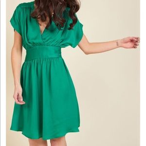 Emerald green A line dress from ModCloth